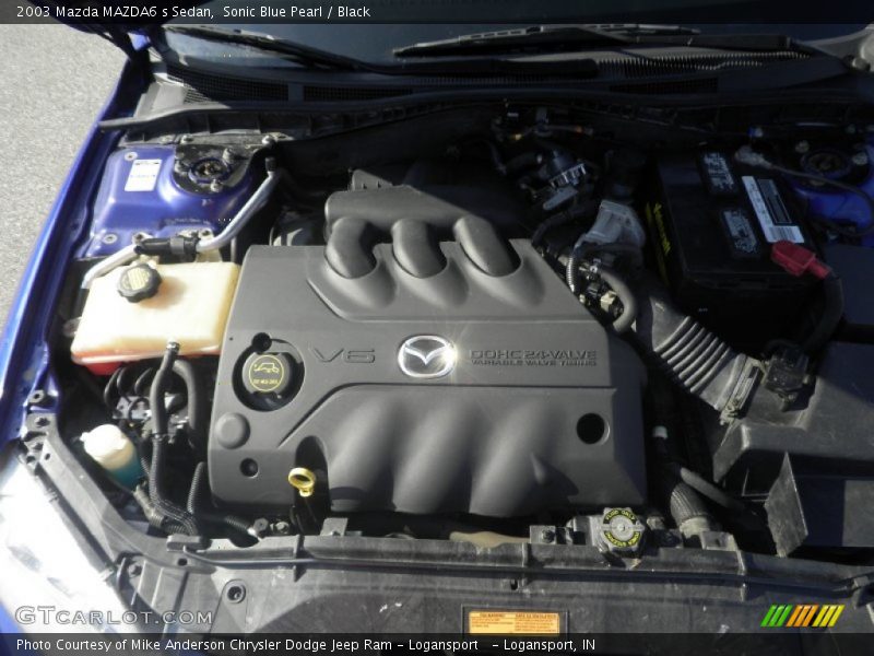 Sonic Blue Pearl / Black 2003 Mazda MAZDA6 s Sedan