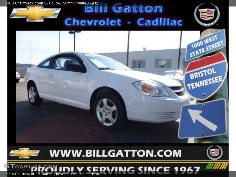 Summit White / Gray 2008 Chevrolet Cobalt LS Coupe