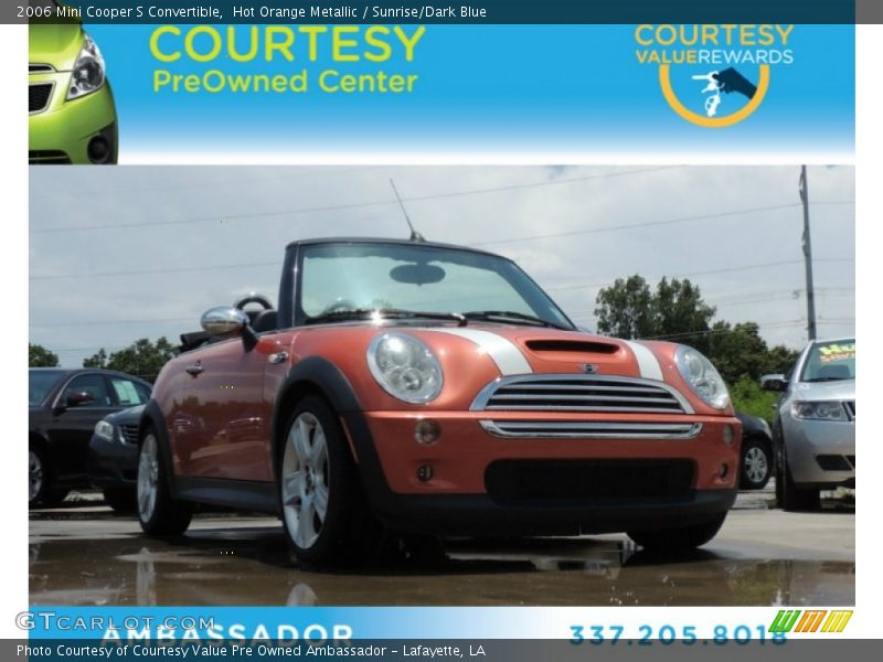 Hot Orange Metallic / Sunrise/Dark Blue 2006 Mini Cooper S Convertible