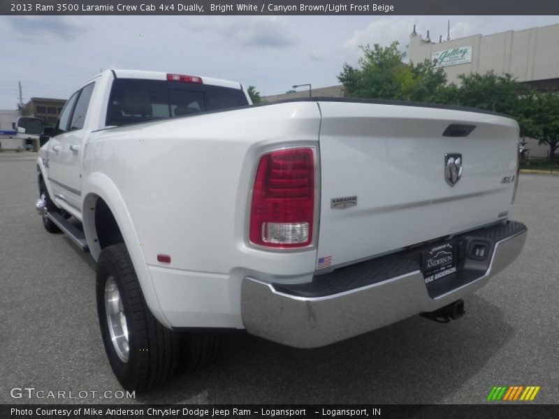 Bright White / Canyon Brown/Light Frost Beige 2013 Ram 3500 Laramie Crew Cab 4x4 Dually