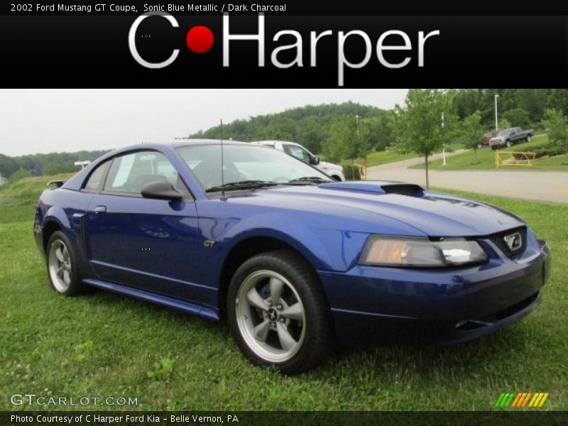 Sonic Blue Metallic / Dark Charcoal 2002 Ford Mustang GT Coupe