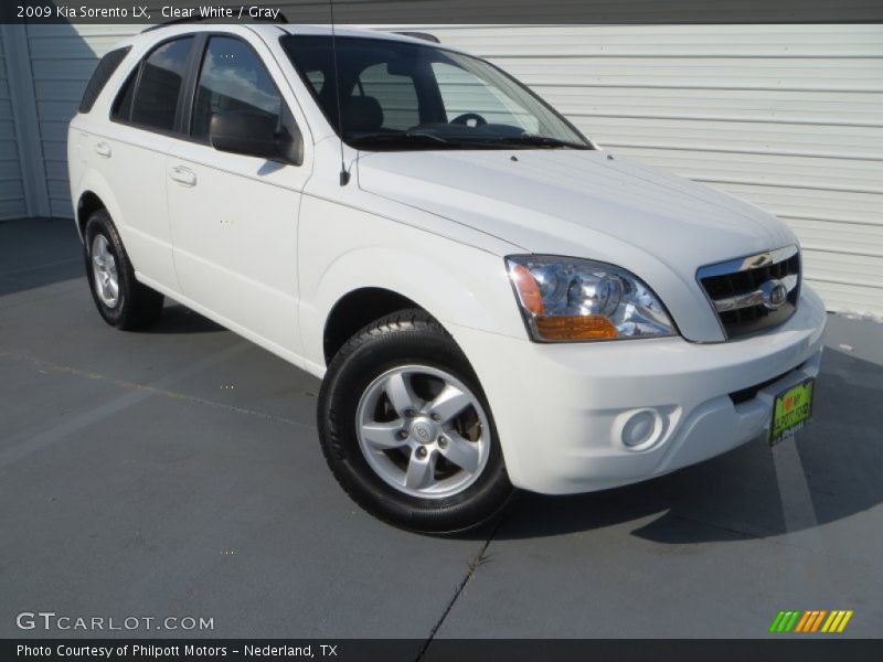 Clear White / Gray 2009 Kia Sorento LX