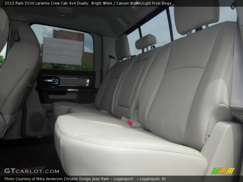 Bright White / Canyon Brown/Light Frost Beige 2013 Ram 3500 Laramie Crew Cab 4x4 Dually