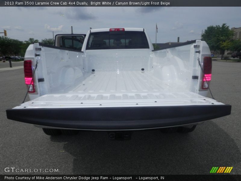 Bright White / Canyon Brown/Light Frost Beige 2013 Ram 3500 Laramie Crew Cab 4x4 Dually