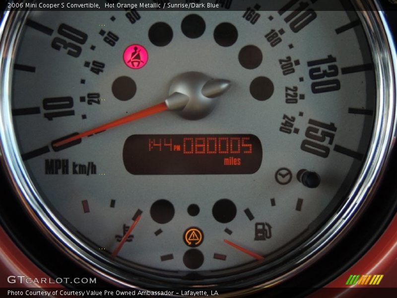 Hot Orange Metallic / Sunrise/Dark Blue 2006 Mini Cooper S Convertible