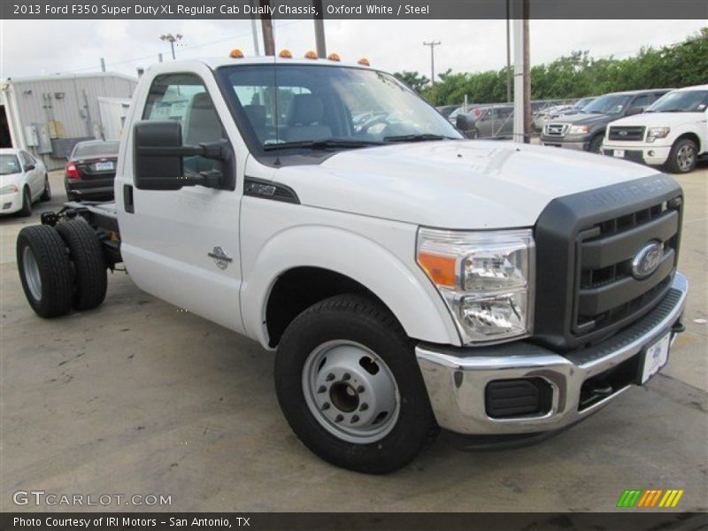 Front 3/4 View of 2013 F350 Super Duty XL Regular Cab Dually Chassis
