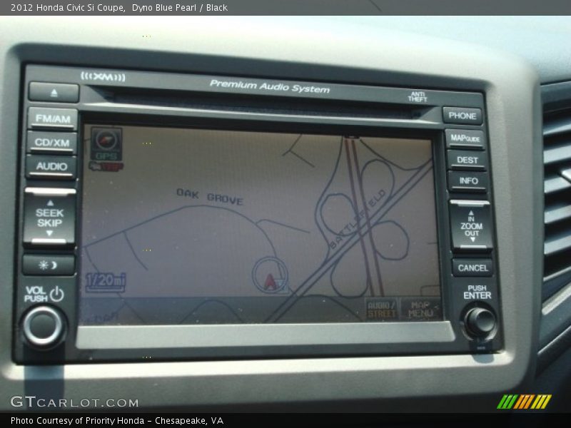 Dyno Blue Pearl / Black 2012 Honda Civic Si Coupe