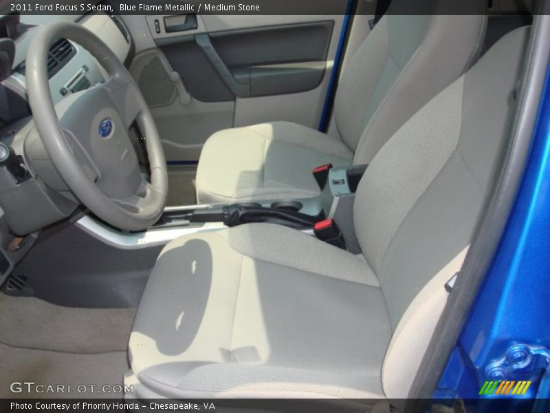 Blue Flame Metallic / Medium Stone 2011 Ford Focus S Sedan