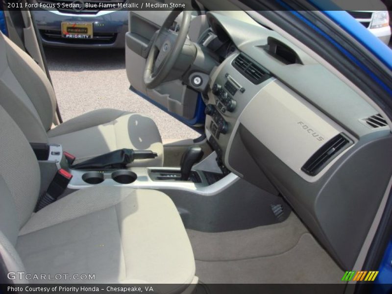 Blue Flame Metallic / Medium Stone 2011 Ford Focus S Sedan