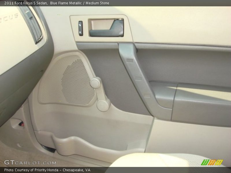 Blue Flame Metallic / Medium Stone 2011 Ford Focus S Sedan