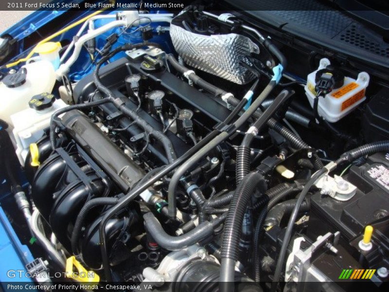 Blue Flame Metallic / Medium Stone 2011 Ford Focus S Sedan