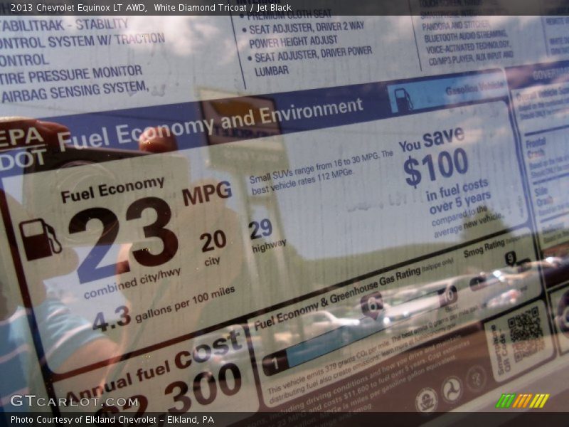 White Diamond Tricoat / Jet Black 2013 Chevrolet Equinox LT AWD