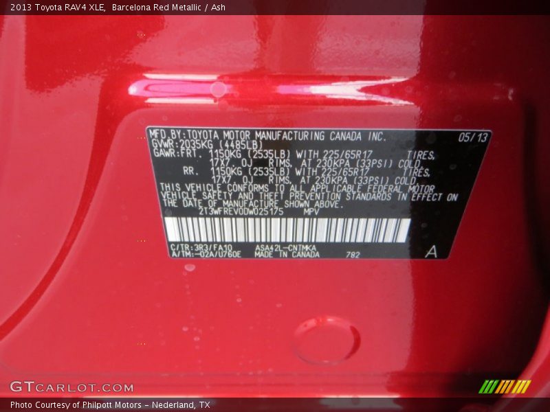 Barcelona Red Metallic / Ash 2013 Toyota RAV4 XLE