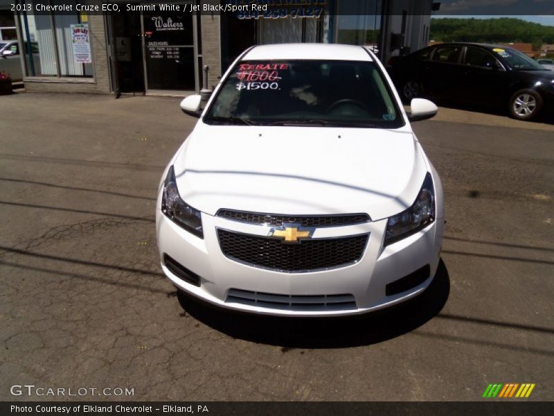 Summit White / Jet Black/Sport Red 2013 Chevrolet Cruze ECO