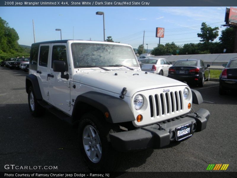 Stone White / Dark Slate Gray/Med Slate Gray 2008 Jeep Wrangler Unlimited X 4x4