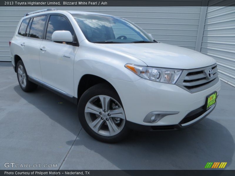 Blizzard White Pearl / Ash 2013 Toyota Highlander Limited