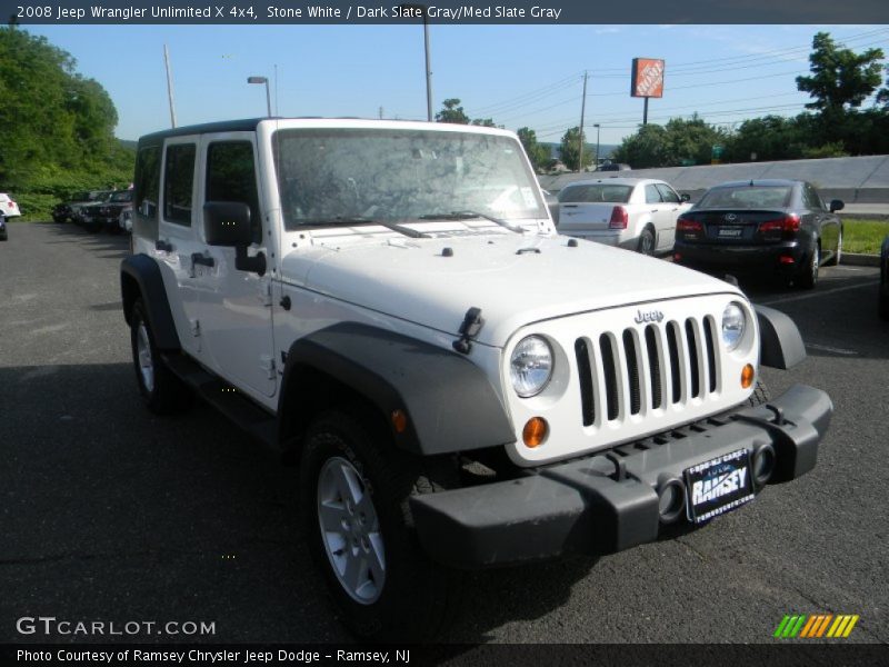 Stone White / Dark Slate Gray/Med Slate Gray 2008 Jeep Wrangler Unlimited X 4x4