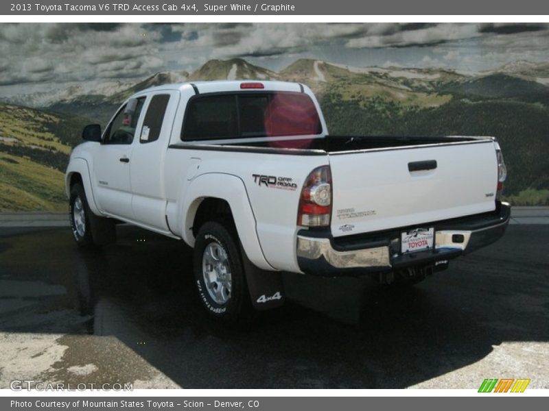 Super White / Graphite 2013 Toyota Tacoma V6 TRD Access Cab 4x4