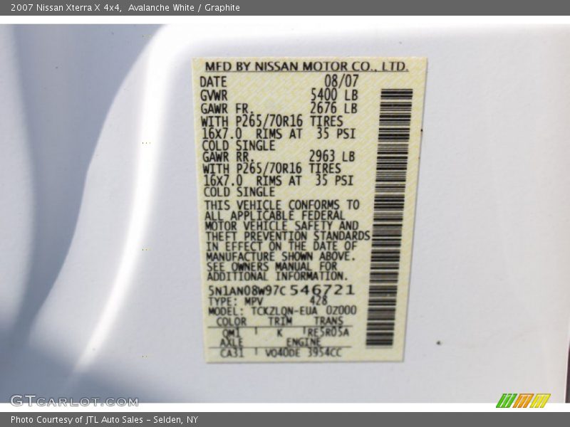 Avalanche White / Graphite 2007 Nissan Xterra X 4x4