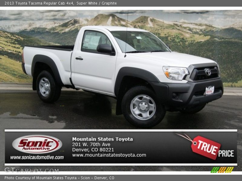 Super White / Graphite 2013 Toyota Tacoma Regular Cab 4x4