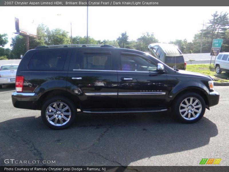Brilliant Black Crystal Pearl / Dark Khaki/Light Graystone 2007 Chrysler Aspen Limited HEMI