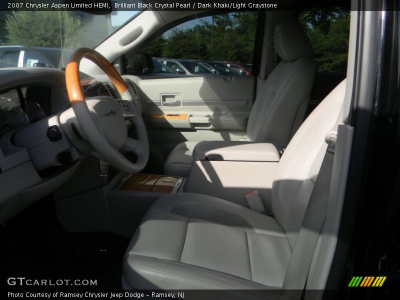 Brilliant Black Crystal Pearl / Dark Khaki/Light Graystone 2007 Chrysler Aspen Limited HEMI