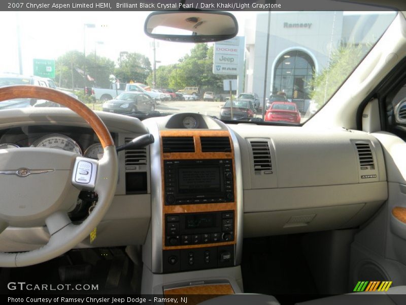 Brilliant Black Crystal Pearl / Dark Khaki/Light Graystone 2007 Chrysler Aspen Limited HEMI