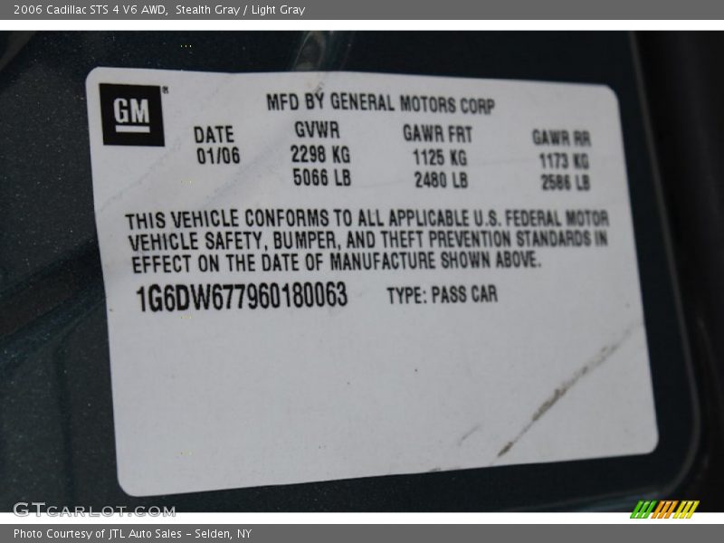 Stealth Gray / Light Gray 2006 Cadillac STS 4 V6 AWD
