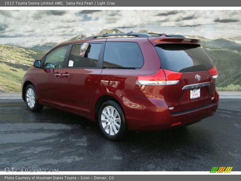 Salsa Red Pearl / Light Gray 2013 Toyota Sienna Limited AWD