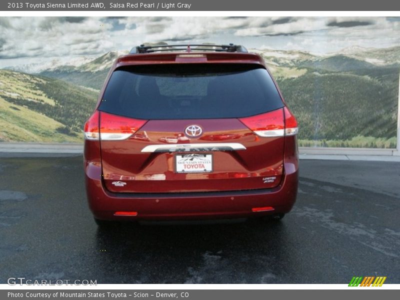 Salsa Red Pearl / Light Gray 2013 Toyota Sienna Limited AWD