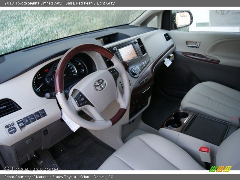 Salsa Red Pearl / Light Gray 2013 Toyota Sienna Limited AWD