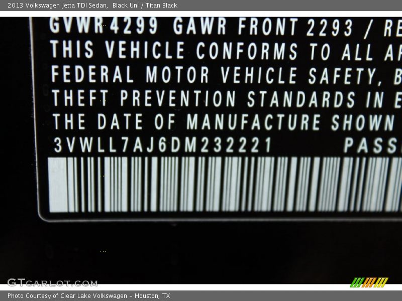 Black Uni / Titan Black 2013 Volkswagen Jetta TDI Sedan