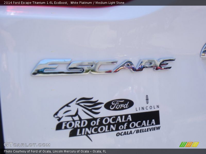 White Platinum / Medium Light Stone 2014 Ford Escape Titanium 1.6L EcoBoost
