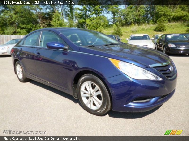 Indigo Blue Pearl / Gray 2011 Hyundai Sonata GLS