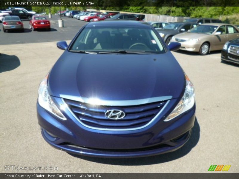 Indigo Blue Pearl / Gray 2011 Hyundai Sonata GLS