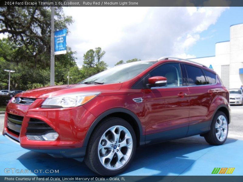 Ruby Red / Medium Light Stone 2014 Ford Escape Titanium 1.6L EcoBoost