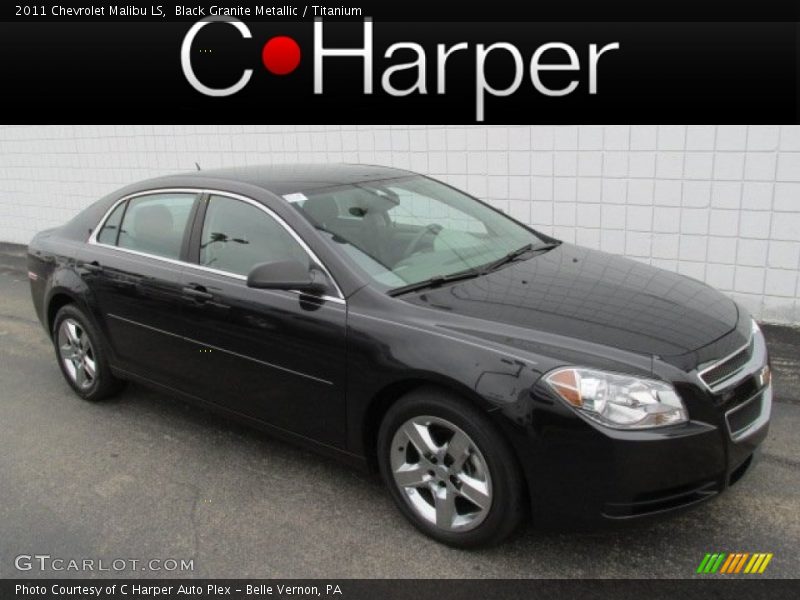 Black Granite Metallic / Titanium 2011 Chevrolet Malibu LS