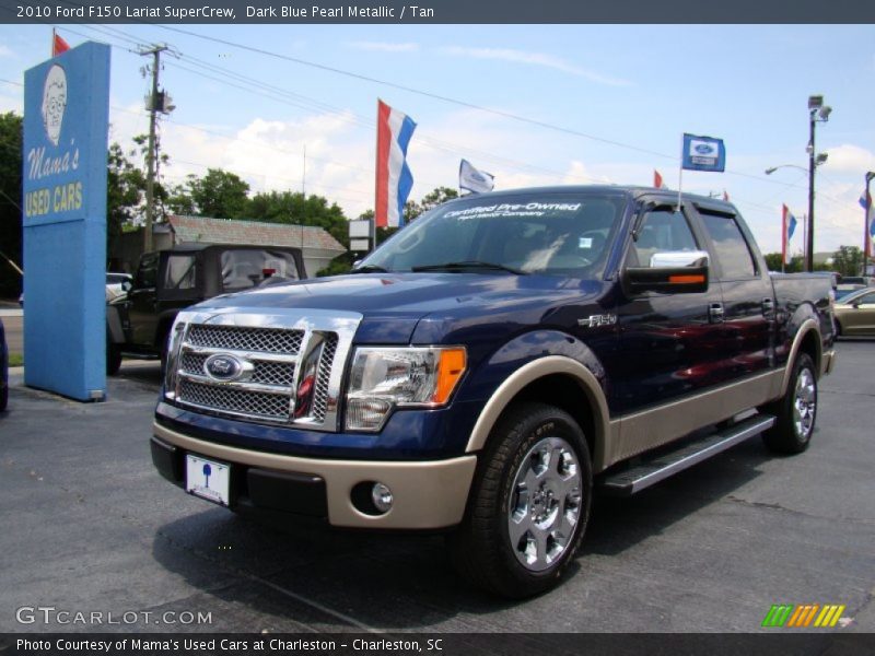Dark Blue Pearl Metallic / Tan 2010 Ford F150 Lariat SuperCrew