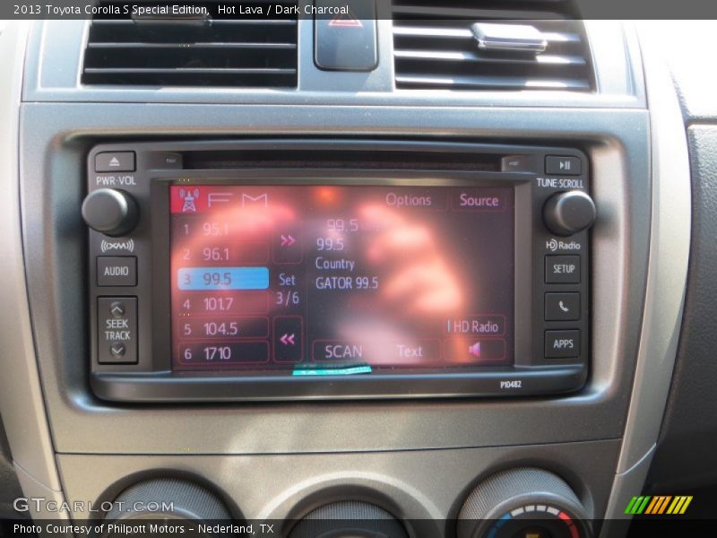 Hot Lava / Dark Charcoal 2013 Toyota Corolla S Special Edition