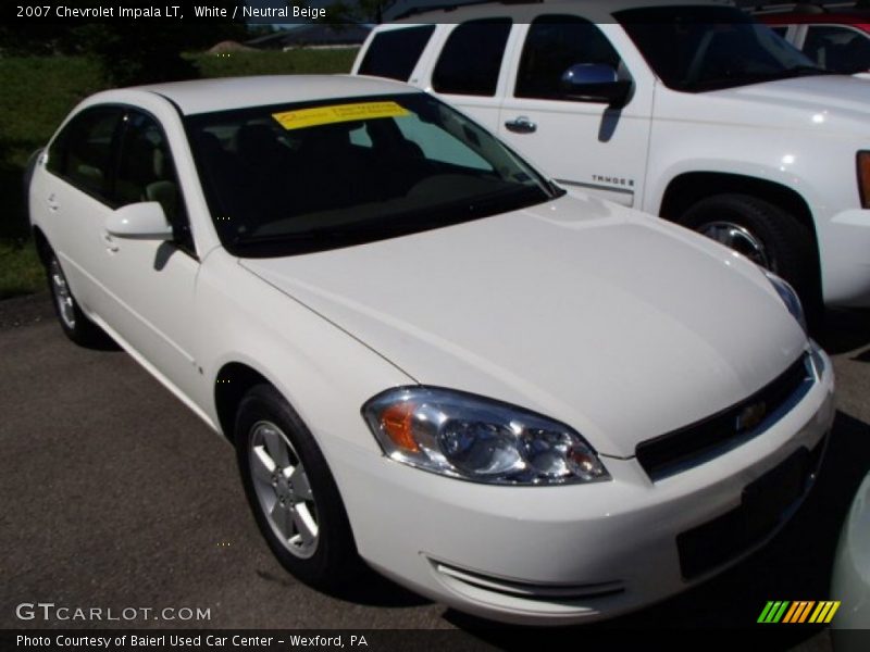 White / Neutral Beige 2007 Chevrolet Impala LT