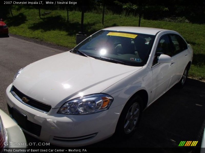 White / Neutral Beige 2007 Chevrolet Impala LT