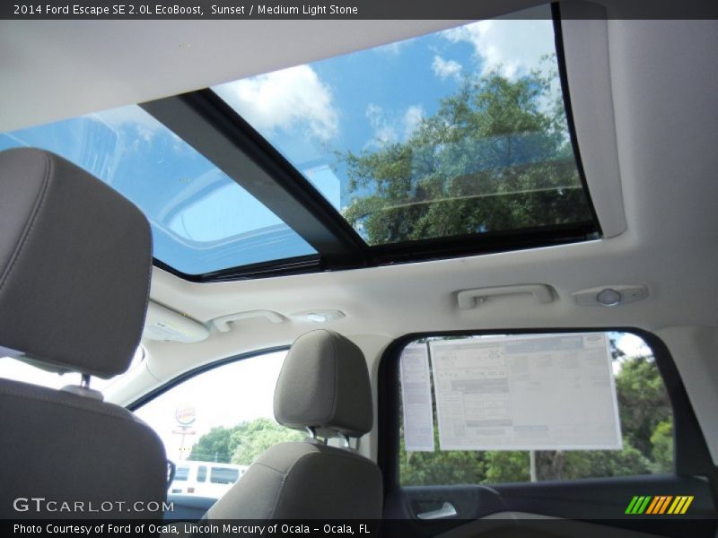 Sunroof of 2014 Escape SE 2.0L EcoBoost