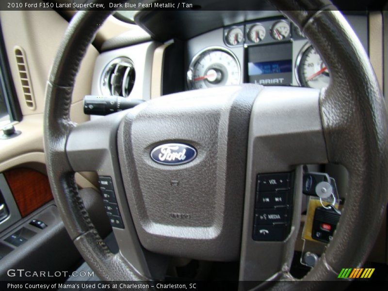 Dark Blue Pearl Metallic / Tan 2010 Ford F150 Lariat SuperCrew