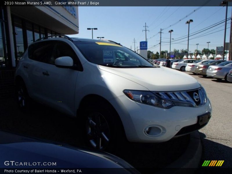 Glacier White Pearl / Beige 2010 Nissan Murano S AWD