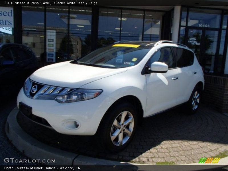 Glacier White Pearl / Beige 2010 Nissan Murano S AWD