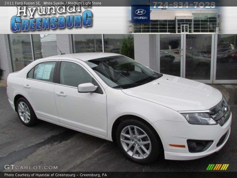 White Suede / Medium Light Stone 2011 Ford Fusion SE