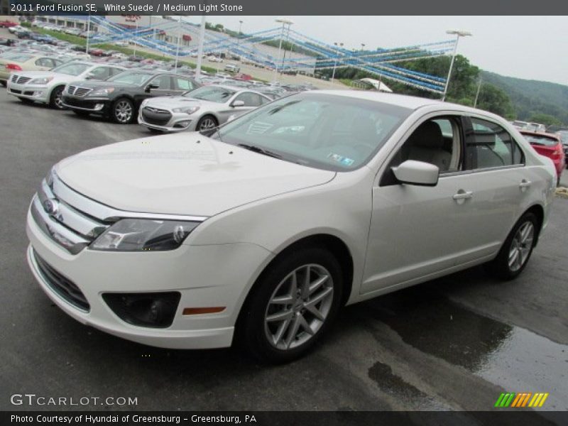 White Suede / Medium Light Stone 2011 Ford Fusion SE