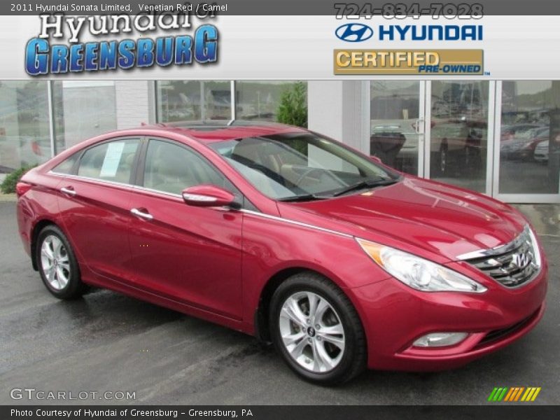Venetian Red / Camel 2011 Hyundai Sonata Limited