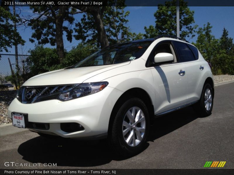 Glacier White Pearl / Beige 2011 Nissan Murano SV AWD