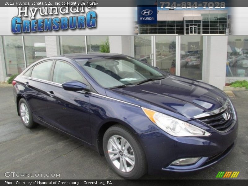 Indigo Night Blue / Gray 2013 Hyundai Sonata GLS